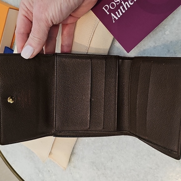 AUTHENTIC Louis Vuitton Damier Ebene Elise Trifold Compact Snap Wallet - Picture 8 of 14